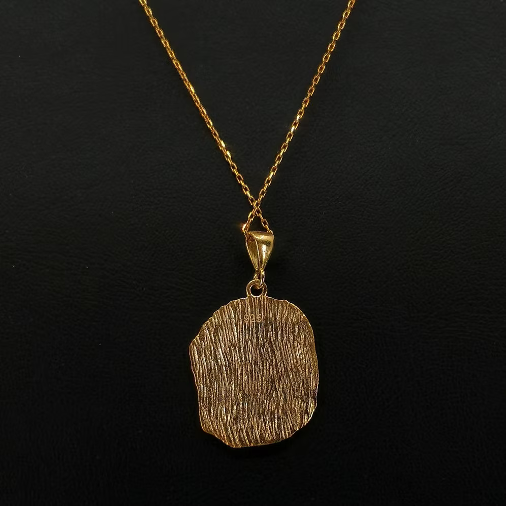 925 Ayar Gümüş 24K Altın Kaplama Hitit Puduhepa Mührü Tasarım Kolye