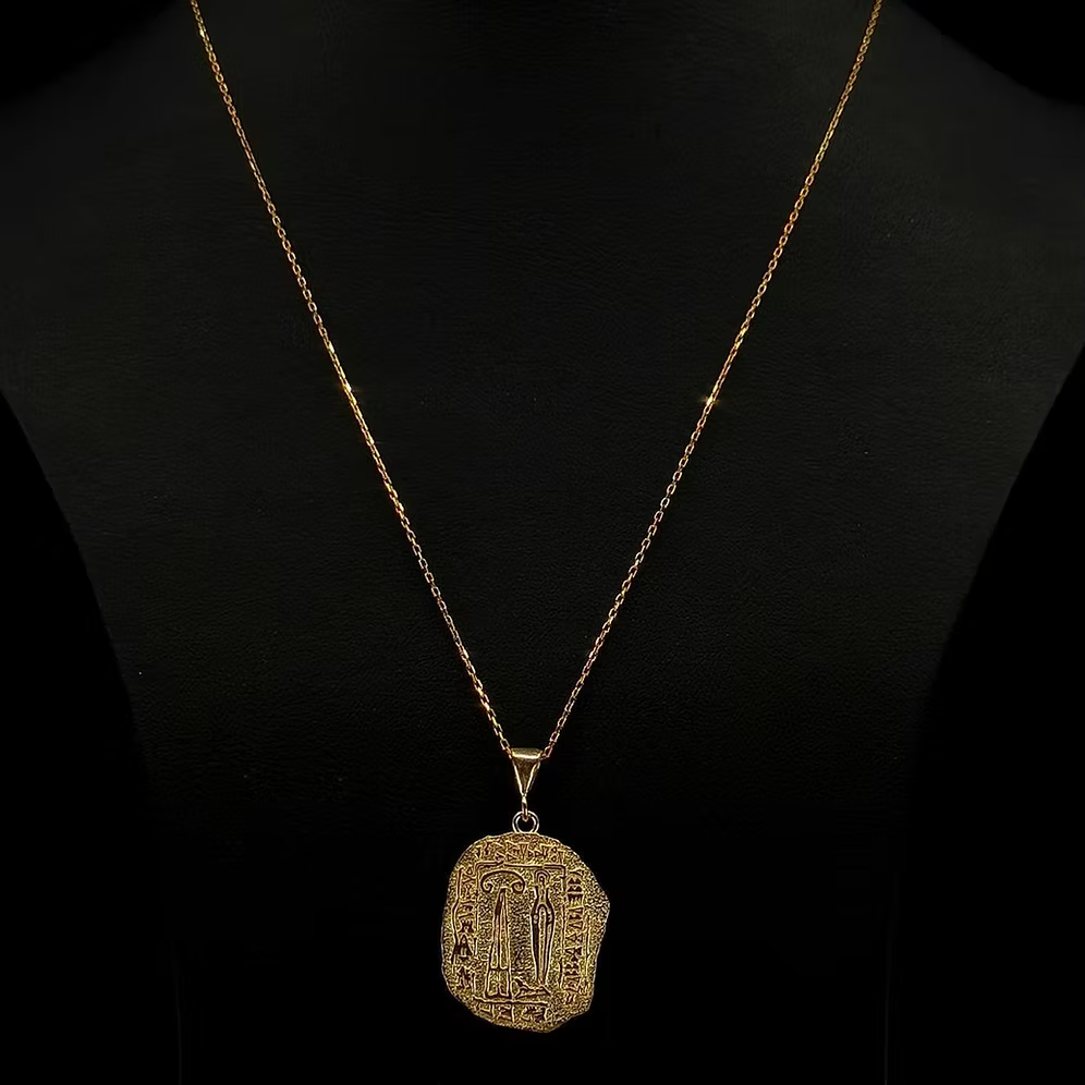 925 Ayar Gümüş 24K Altın Kaplama Hitit Puduhepa Mührü Tasarım Kolye